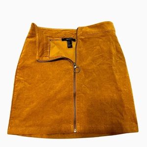 marigold corduroy front zip mini skirt